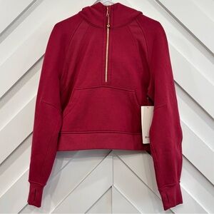 NWT Lululemon Scuba Oversized Half Zip Hoodie Size XS/S In Magenta Smoke/Gold